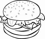 Coloring Hamburger Pages Cheeseburger Popular sketch template