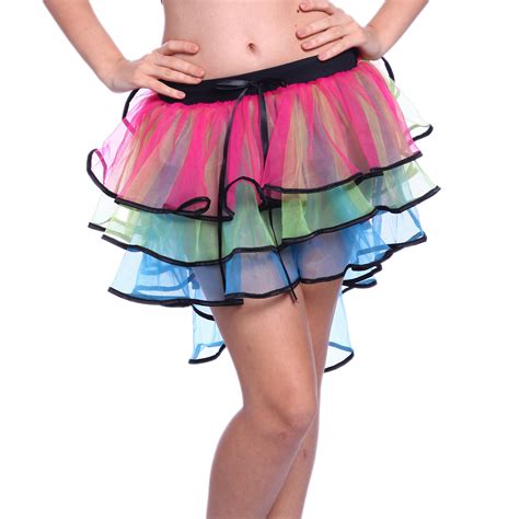 neon flo uv rainbow burlesque bustle layered tulle tutu skirts fancy