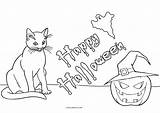 Coloring Cat Pages Halloween Kids Cool2bkids Printable sketch template