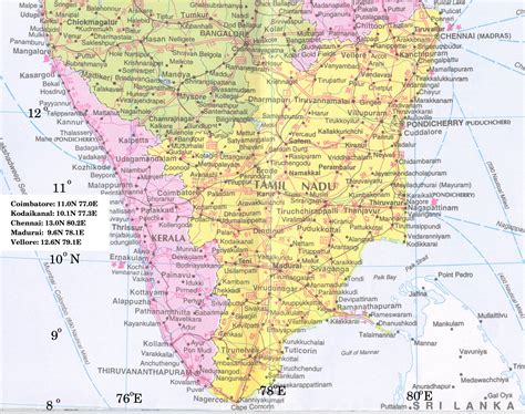 south india district map