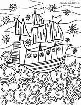 Coloring Ship Pages Sunken Pirate Drawing Doodle Ships Sheets Alley Color Kids Colouring Getdrawings Draw Boat Pirates sketch template