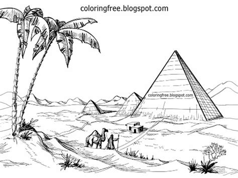pyramids  giza coloring pages egyptian drawings pyramids egypt