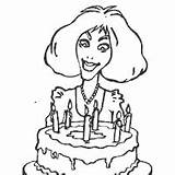 Lady Cake Birthday Surfnetkids Coloring sketch template