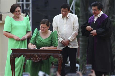 dutertes daughter takes oath  philippine vice president unbiased