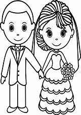 Bride Coloring Pages Groom Wedding Printable Kids sketch template