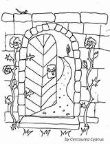 Gate Coloring Garden Pages Wall Gates Cyanus Fairy Stonewall Kids sketch template