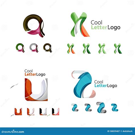 letter business emblem collection stock vector illustration  color geometric