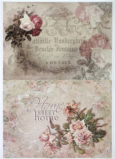 classic decoupage paper scrapbook sheet vintage roses  home