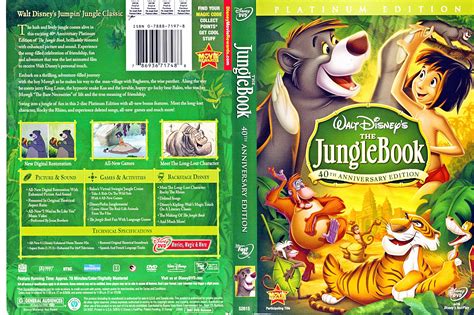 walt disney dvd covers  jungle book  disc platinum edition