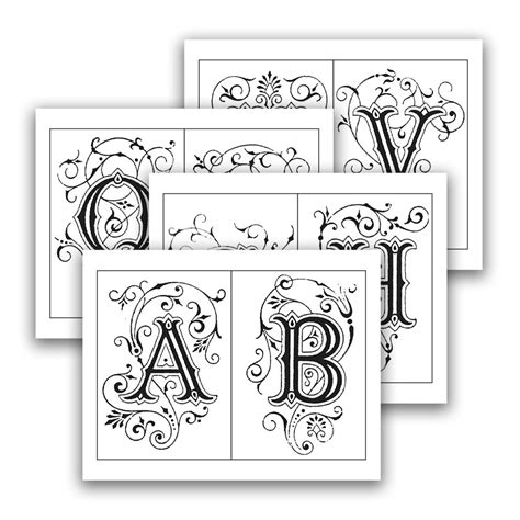 printable illuminated letters template printable templates