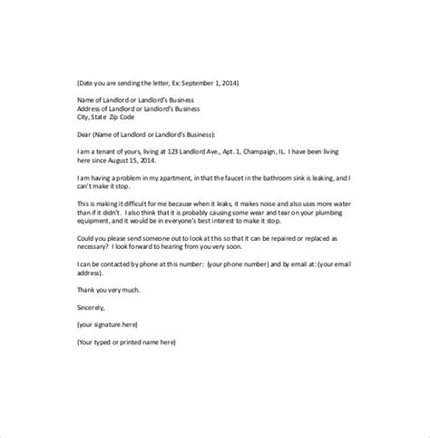 complaint letter  landlord   word  documents