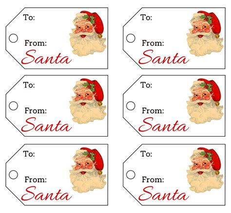 santa gift tags  printable   order printable christmas tags