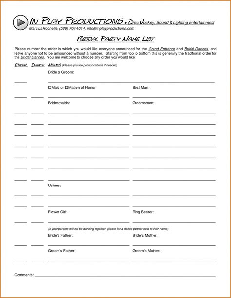 wedding party photo checklist  printable wedding checklists
