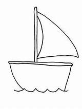 Boat Sailboat Outline Sailing Pencil Ships Coloring sketch template