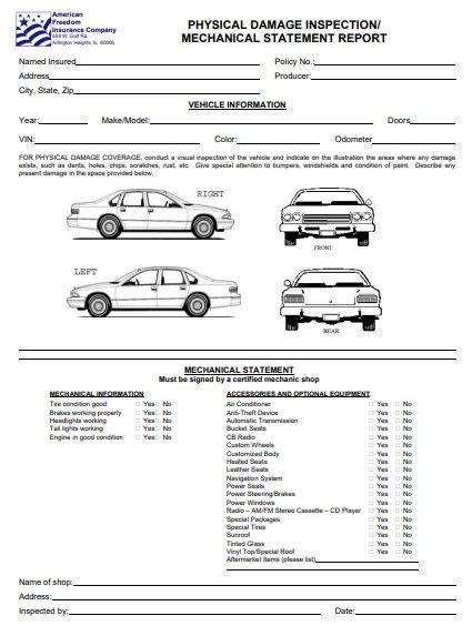 Vehicle Damage Inspection Form In 2021 Vehicle Inspection Inspect