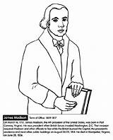 James Madison President Coloring Presidents Pages Crayola sketch template