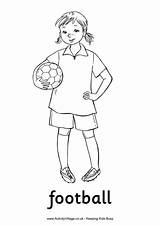 Colouring Football Girl Pages Soccer Girls Coloring Printables Kids Game Sports Activityvillage Kit Player Boy Own Outside Brazil Village Activity sketch template