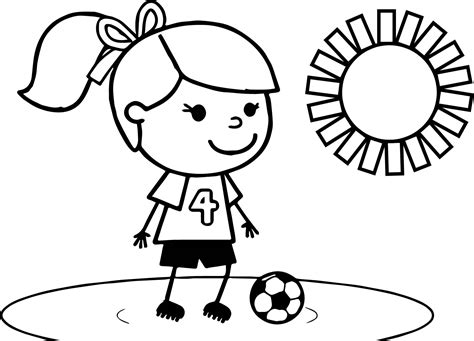 sweet soccer girl playing football coloring page wecoloringpagecom