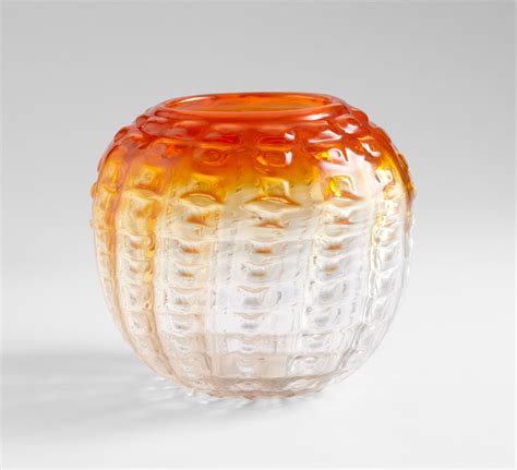 Large Round Orange Glass Vase By Cyan Design