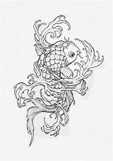Koi Fish Coloring Pages sketch template
