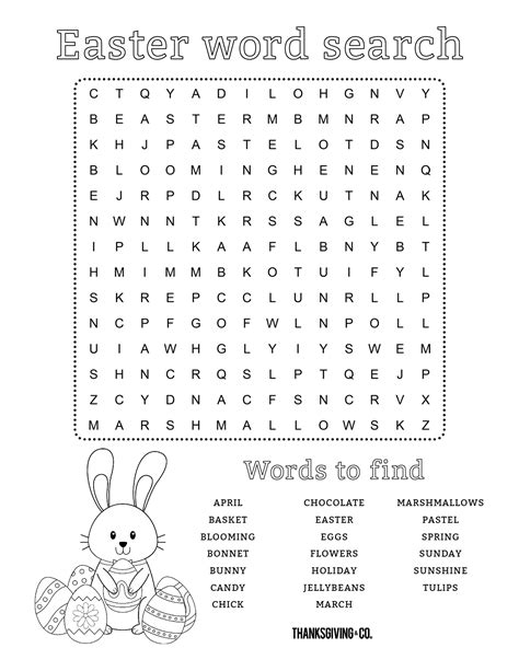 printable word search easter