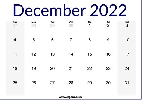 december   calendar printable printable calendars
