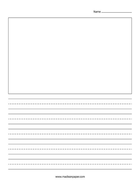 printable lined paper  picture box printable word searches