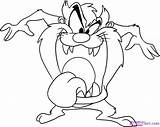 Taz Draw Tasmanian Devil Step Cartoon Cartoons Drawing Drawings Toons Looney Character sketch template