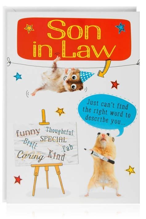 pin  fantastical fun shop personalised son  law birthday card