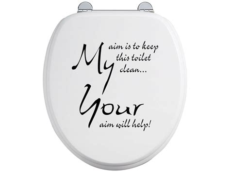 Toilet Seat Stickers Decal 12 Colour Choices Quote Your Aim Will Help