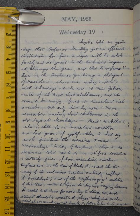 fleischmann diaries may 1926 wednesday 19