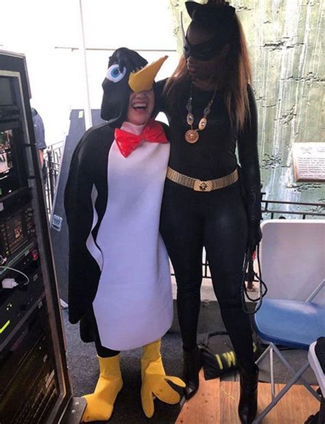 As A Penguin And Catwoman On Instagram Celebrity Costumes