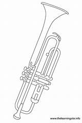 Trumpet Coloring Pages Outline Results Instrument Musical sketch template