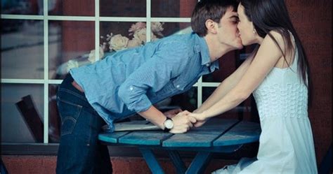 Kissing Couple Holding Hand Table