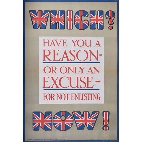 Have You A Reason For Not Enlisting World War One British
