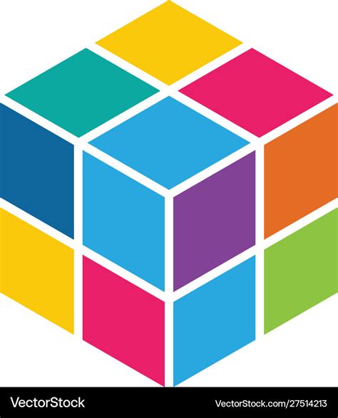 cube logo template icon royalty  vector image