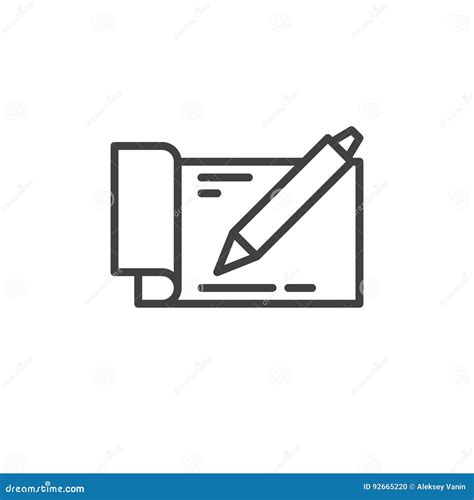 checkbook    icon outline vector sign linear style