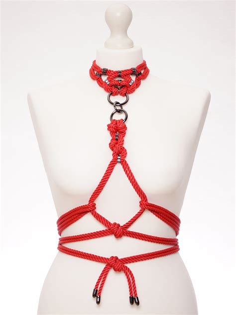 megami shibari rope bondage choker with detachable self tie etsy