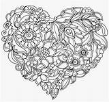 Heart Mandala Coloring Pages Royalty Pattern Library Shaped Seekpng Printable Colouring Valentine Transprent Flower Choose Board sketch template