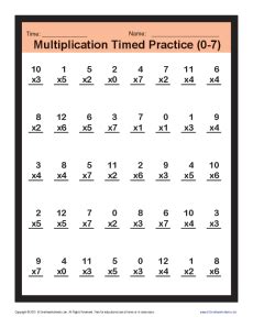 timed multiplication worksheets   printable practice sheets