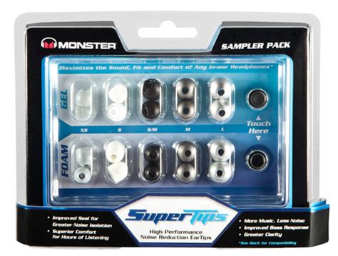 goods monster supertips sampler pack  gel  foam tips