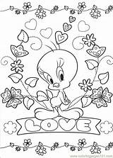 Coloring Pages Printable Tweety Bird Valentine Colouring Coloringpages101 Disney sketch template