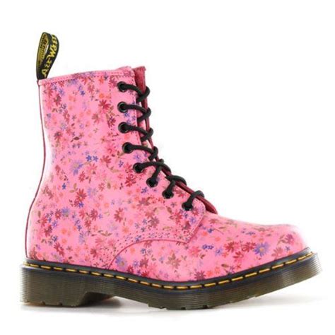 cool drmartens   flower pink leather womens boots boots leather boots