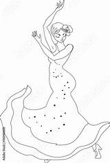 Flamenco Dancer sketch template