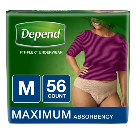 depend fit flex maximum absorbency medium underwear  women  ct fred meyer