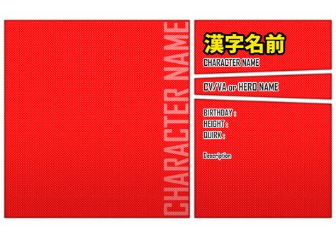 [f2u] Psd Download Bnha Character Template By Megumar On
