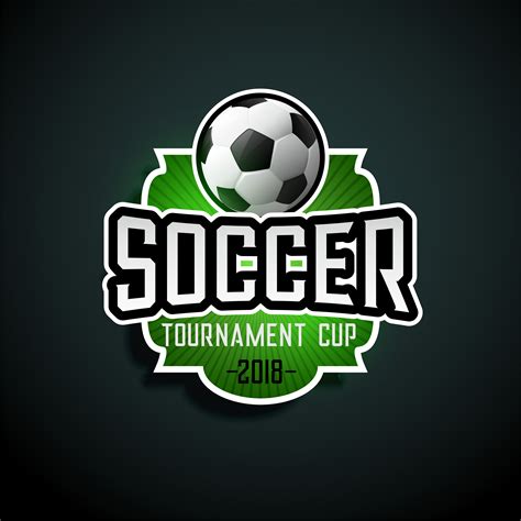 soccer tournament label design sign   vector art stock