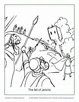 Jericho Coloring Fall Kids Pages Printable Bible Joshua Battle Walls Sundayschoolzone Activity Sheets sketch template