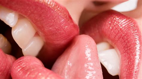 Women Juicy Lips Licking Lips Mouth Red Lipstick Lipstick