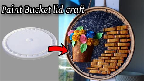paint bucket lid craft ideasdiy wall hanging   paint bucket lidreuse ideas youtube